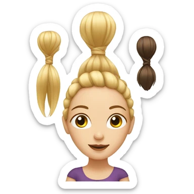 a women put extentions to another women sticker