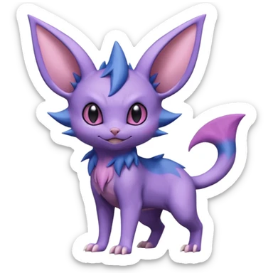 Sneasel-Nidorino-Espeon-Noibat-Purrloin-Fakémon-hybrid-creature (full body)  sticker