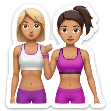 full upper body female front with sports bra sticker