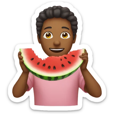 person eating watermelon sticker