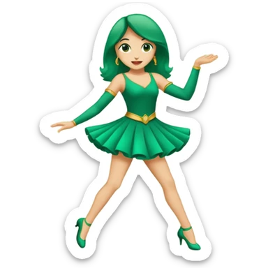 el numero 3 bailando en un fondo verde sticker