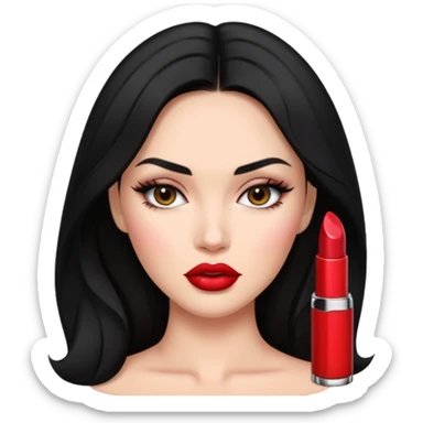 “Emoji girl, femme fatale, black hair. megan fox vibes sticker