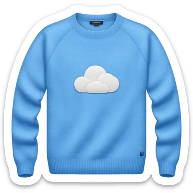 sky-blue wool sweater with light fabric folds and soft shading, casual style, Knitten. sticker