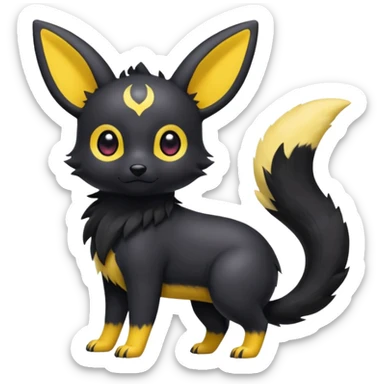 Cool cute edgy kawaii Quilava-Umbreon-animal-creature-hybrid full body sticker