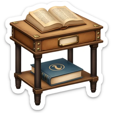 side table with book sticker