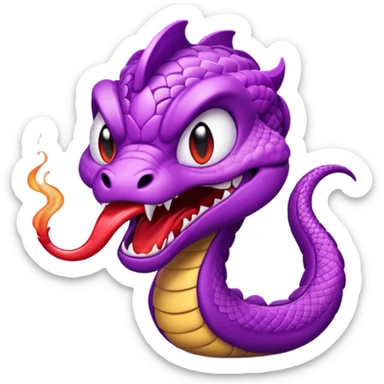  i want a animated emoji with the text "'Lil Viper Mad" with an angry but cute little purple viper spitting sticker