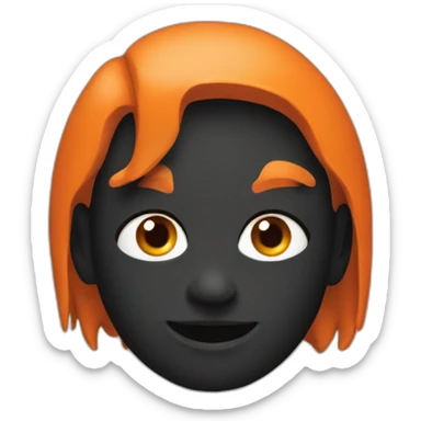 Black snd orange-logo sticker