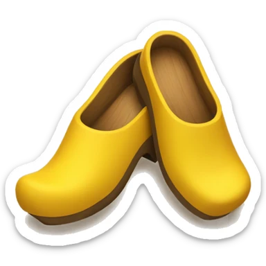 Yellow wooden clogs sticker