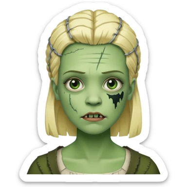 blonde woman frankenstein sticker