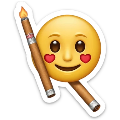 Pon este emoji  🫩 con un cigarro en la boca sticker