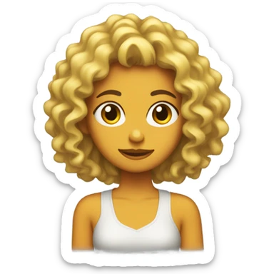 Chica con pelo rizo sticker