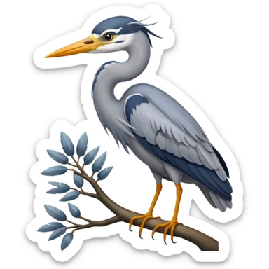 Grey Heron in a tree sticker