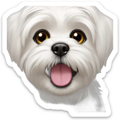 happy white maltese-Shih Tzu with uppy ears sticker