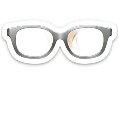 Real blonde girl with grey eyes in silver square glasses tacking a picture with sony camera  sticker