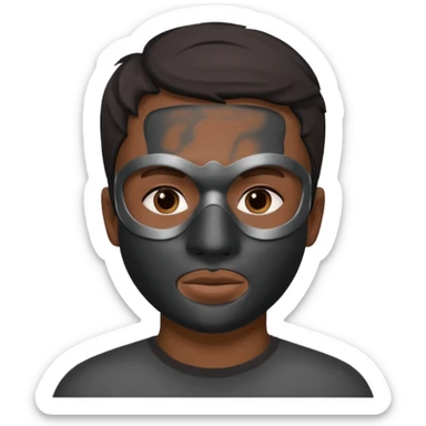  man, skincare charcoal face mask sticker