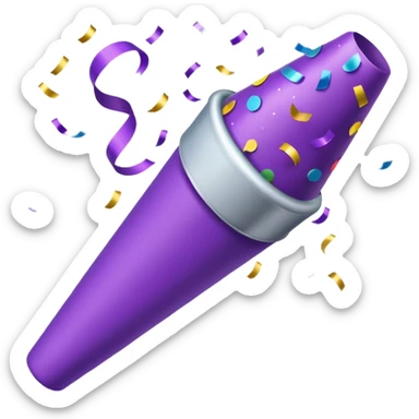 party popper purple   sticker
