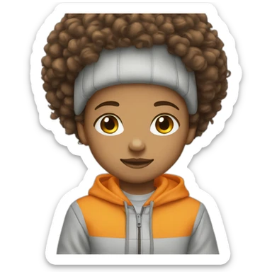 Light skin afro Orangehair squat sticker
