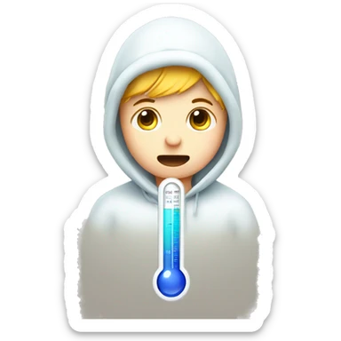 sick child, thermometer with high temperature sticker