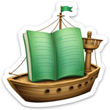 Create a green ledger on a ship waiving goodbye sticker