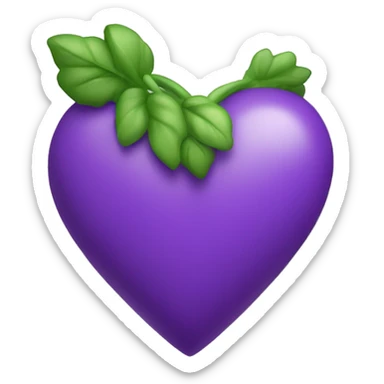 Crea un corazón de colo morado y verde claro  sticker