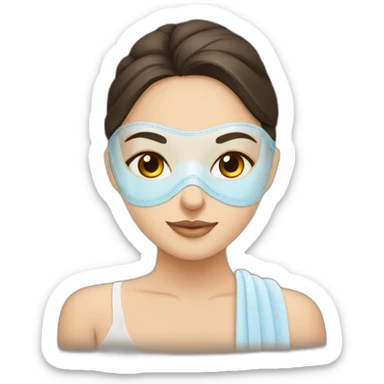 Brunette girl with spa mask relaxing sticker