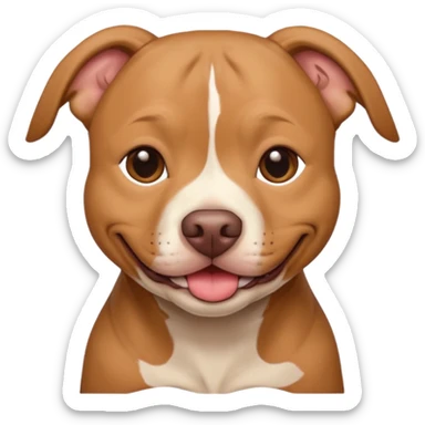 Large light brown pit bull sweetly innocently smiling  sticker