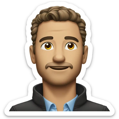 a handsome man touching his jawline sticker