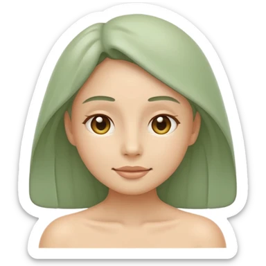 Minimal wellness emoji representing tighter skin and firmness,
subtle lifting effect, smooth contours, calm and natural,
no beauty or cosmetic symbols, soft sage green color palette sticker