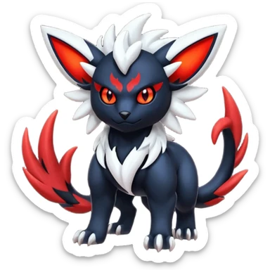 Handsome cool badass edgy Absol-Litten-Zorua-Giratina-Yveltal-Pokémon-Fakémon-fusion-hybrid-creature sticker