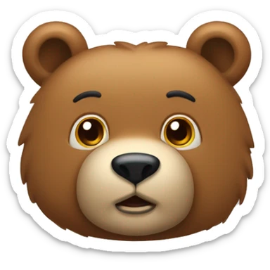 Una cara de oso con una expresión alegre y juguetona sticker