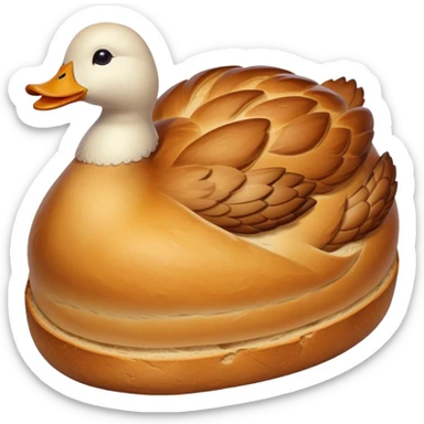 artisan bread that resembles a duck, crusty bread texture sticker