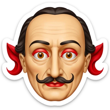 Faites-moi un masque de Salvador Dali d'une manière réaliste, la même série que La Casa de Bapel, et faites-le paraître comme s'il portait du rouge Sans lunettes sticker