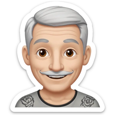 white-gray haired heavy tattooed big nose sticker