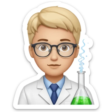 young pharmacist studying science sticker