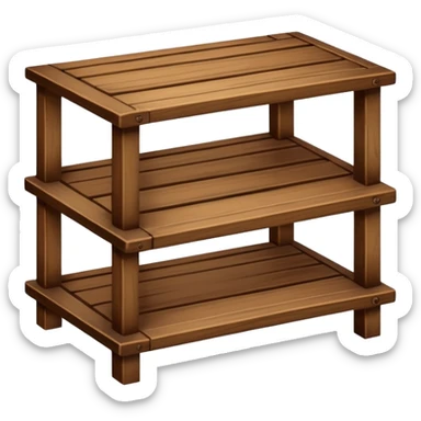 a small stand with three horizontal shelves (distinct from a rack) sticker