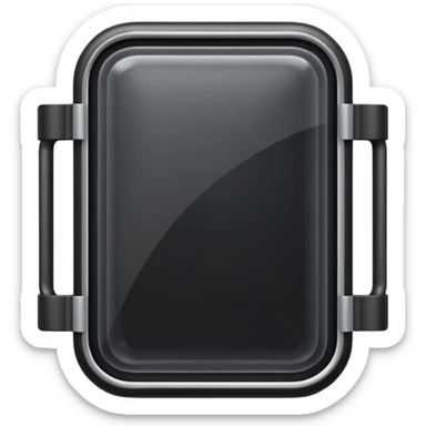 black riot shield with white RCR and rectangular window in apple emoji style sticker