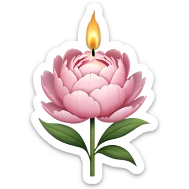 Light pink peony candle sticker