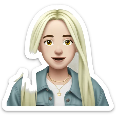 Billie Eilish Happier Than Ever wih delicate clothes sticker