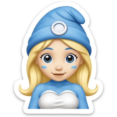 blue Smurfette sticker