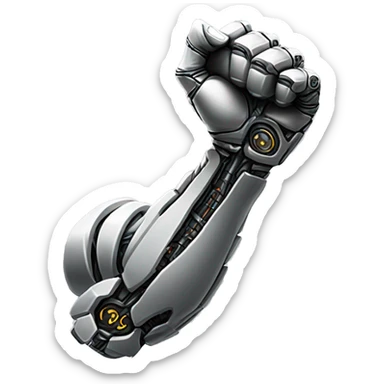 Cyborg arm only flexing bicep sticker