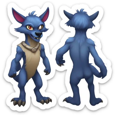 Cute Protogen-vernid-sergal-wickerbeast-fantasy-animal-fursona griffsnuff & LiLaiRa & Falvie full body sticker