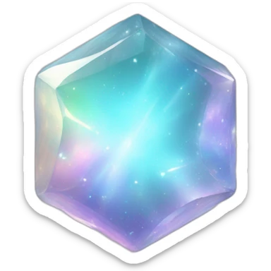 Sparkly glossy Pastel whitish iridescent glass nebula glass crystal sticker