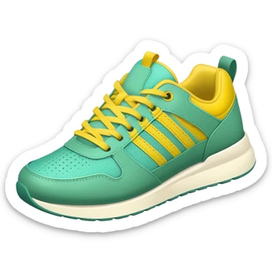 seagreen and yellow sneakers sticker