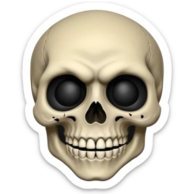 human skull face troll emojie used in ticktock reels. black in colour sticker