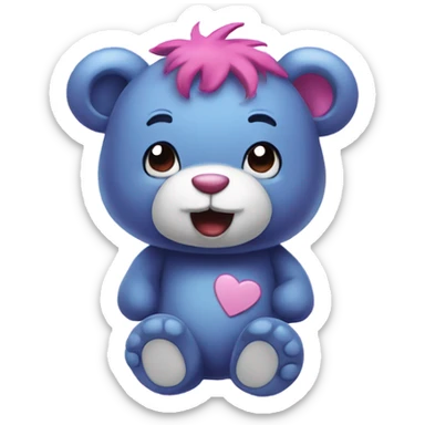 Emo carebear sticker