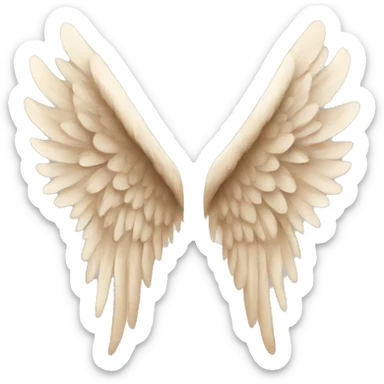 beige angel wings sticker