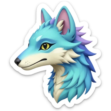 Edgy shiny exotic colorful smooth soft pastel modern anthro furry vernid-sergal-trico-hybrid by Falvie, LiLaiRa, AngieWolf sticker