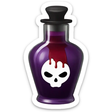 a stylish potion bottle with blood and a gothic lid, perfect for a vampire girl theme." sticker