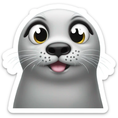 cute seal doing pleading eyes sticker