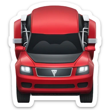 Transformer driving a red tesla sticker